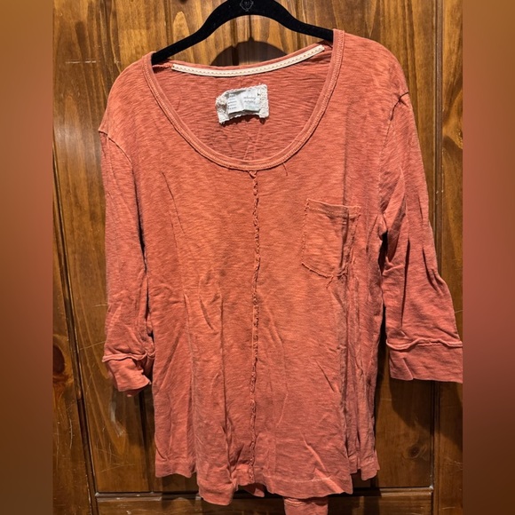 Anthropologie Tops - Anthropologie Women's Burnt Orange Long Sleeve Top